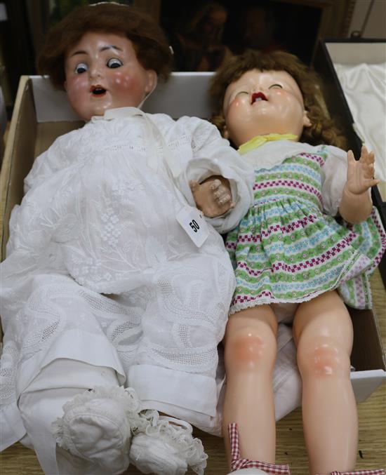 A German ABG ALT Beck doll and a 1950s Pedigree doll